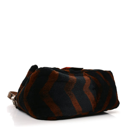 Fendi Mink Snakeskin Chevron Mama Baguette 4 of 11