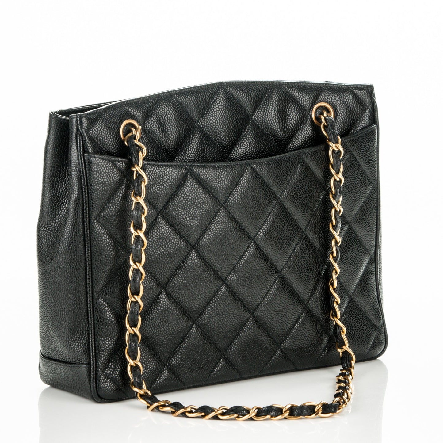 Caviar Quilted CC Shoulder Bag Black