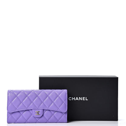 Chanel Caviar Quilted Large Flap Wallet Purple 10 of 10