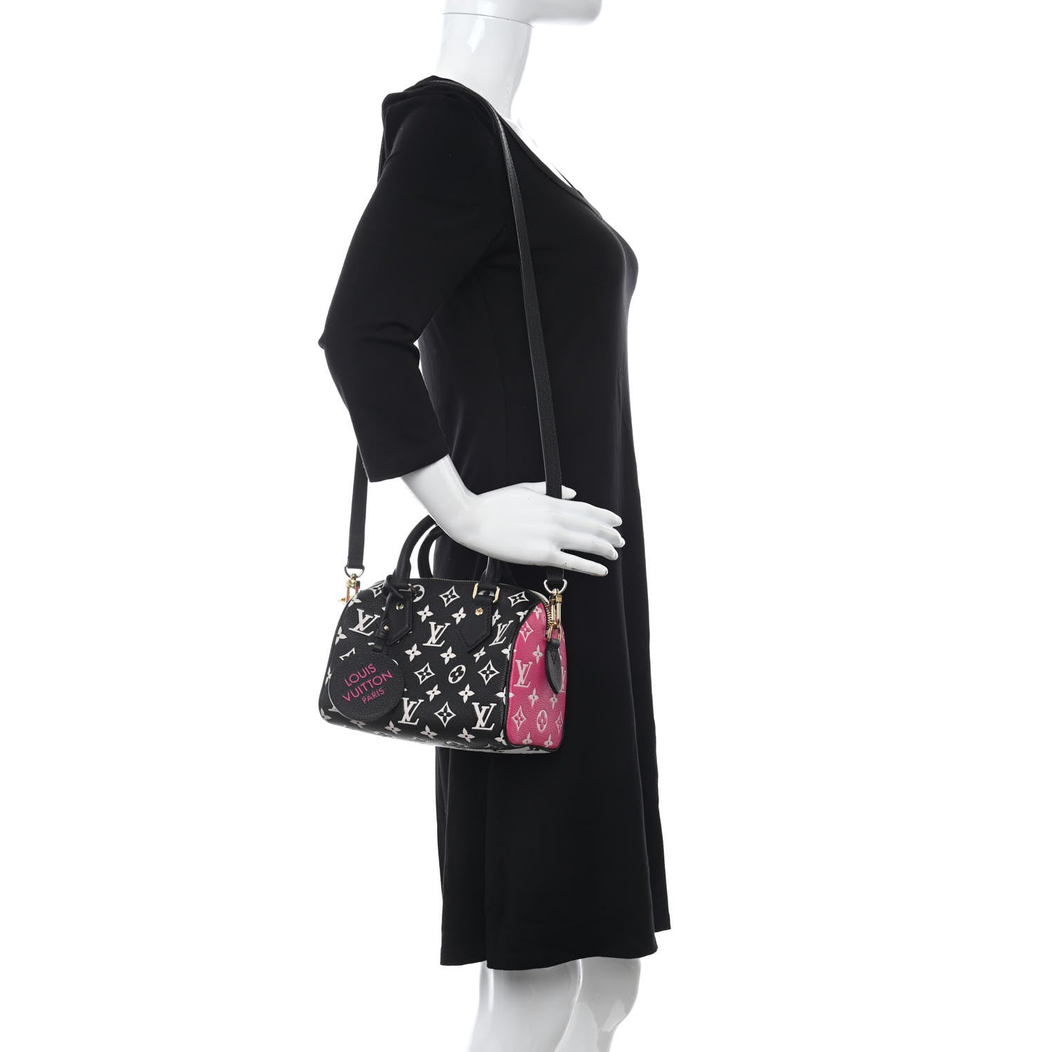 Louis Vuitton Empreinte Monogram Spring in the City Speedy Bandouliere 20 Black White Pink 2 of 6