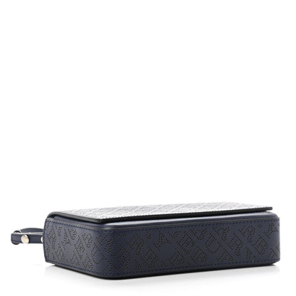 Burberry Calfskin Perforated Logo Hampshire Crossbody Navy 4 of 9