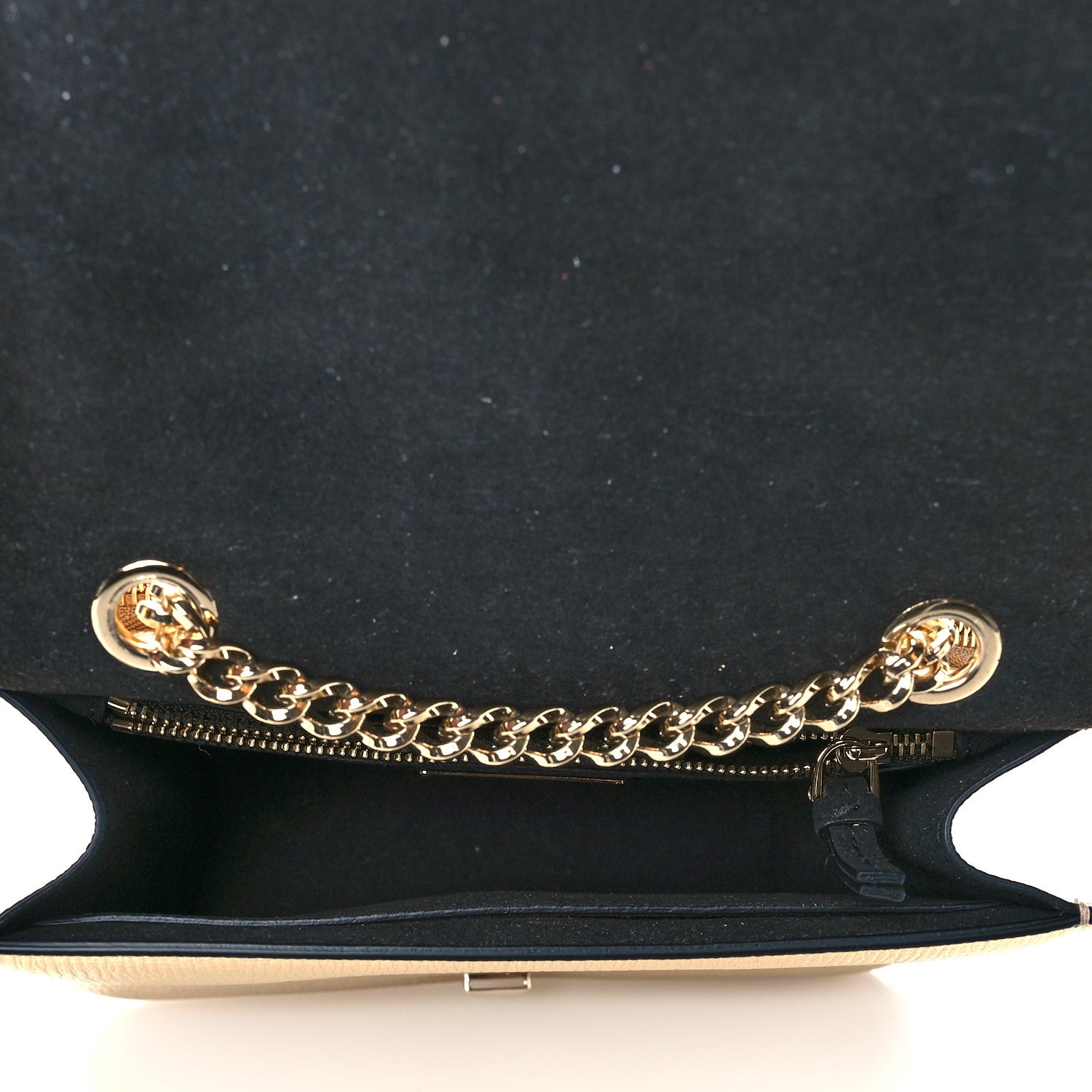 Salvatore Ferragamo Metallic Hammered Calfskin Small Vara Chain Crossbody Gold 5 of 9