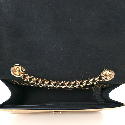 Salvatore Ferragamo Metallic Hammered Calfskin Small Vara Chain Crossbody Gold 5 of 9