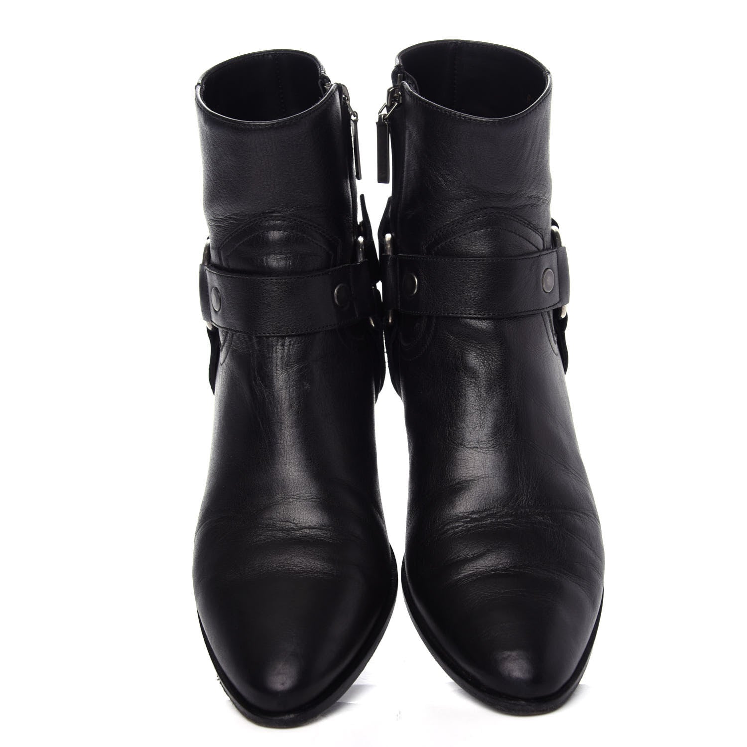 Saint Laurent Calfskin West Harness Boots 39 Black 5 of 11