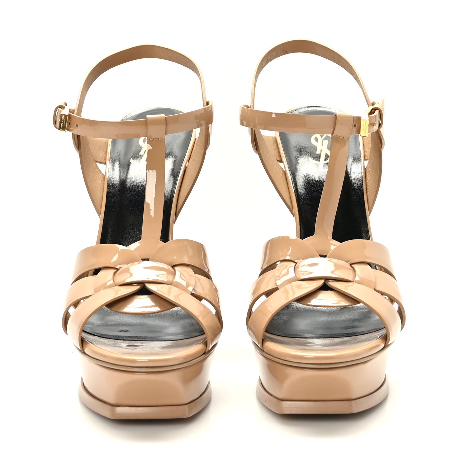 Patent Tribute 105 Platform Sandals 41 Nude Powder
