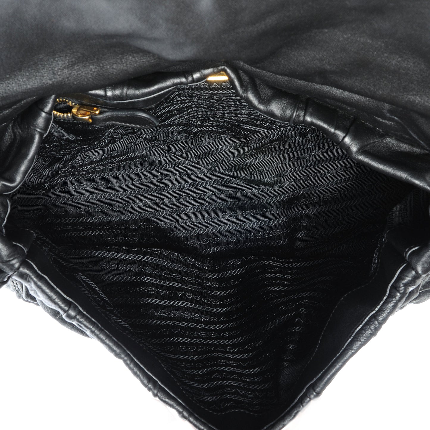 Nappa Dressy Gaufre Flap Bag Black