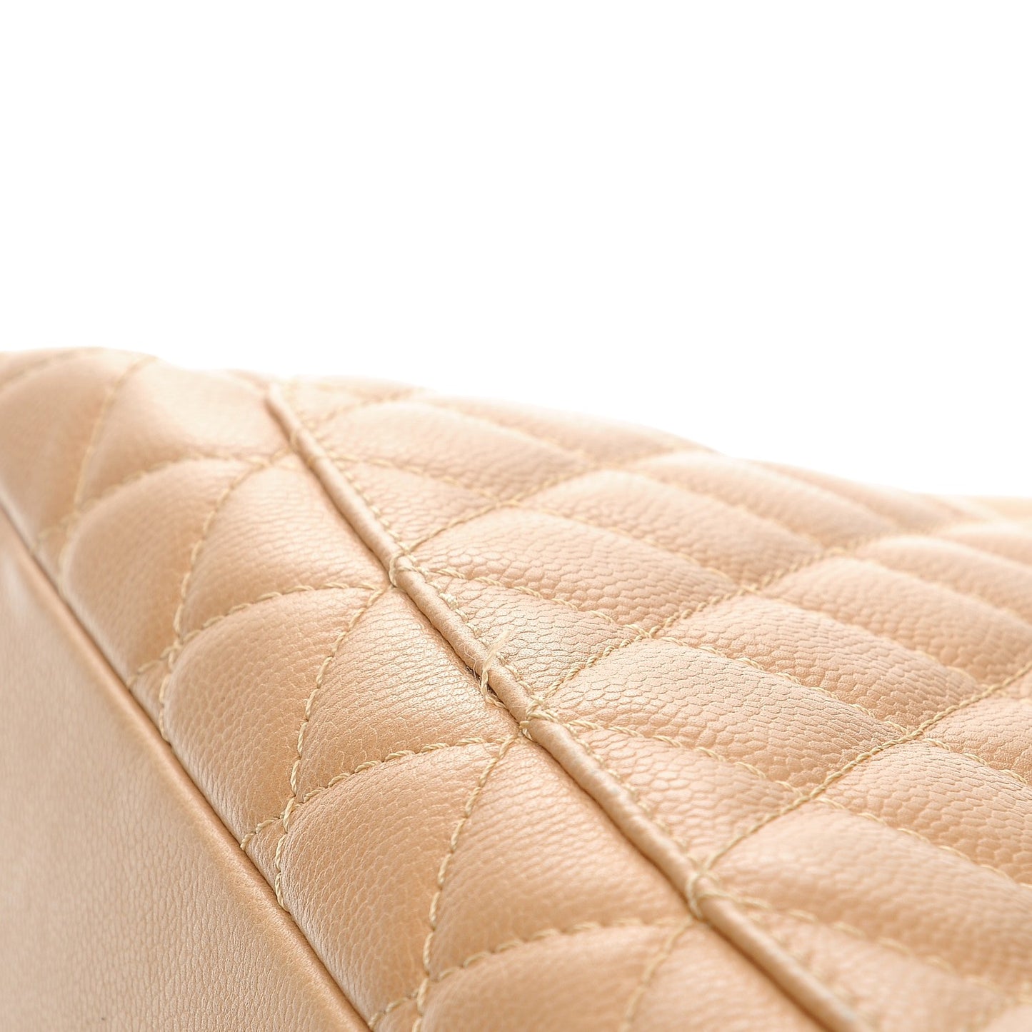 Caviar Quilted Grand Shopping Tote GST Beige
