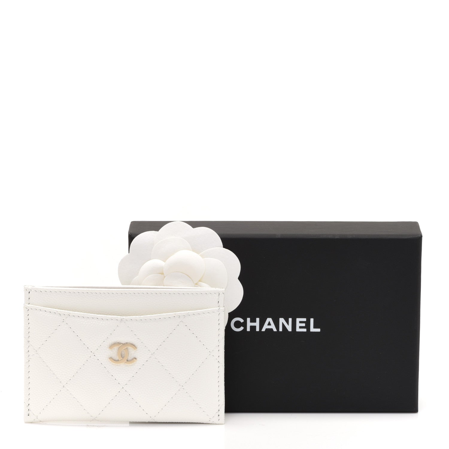 Chanel Caviar Quilted Card Holder White 9 of 9