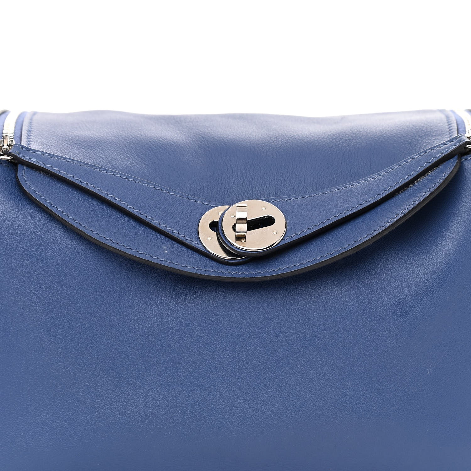 Hermes Swift Epsom Lindy 26 Tressage De Cuir Bleu Brighton Capucine Bleu Saphir 8 of 13