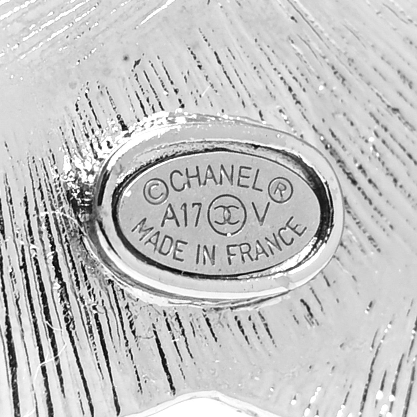 Chanel Baguette Crystal CC Brooch Silver 4 of 4