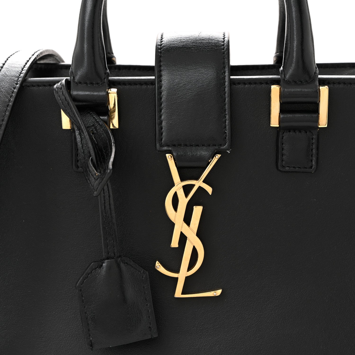 Saint Laurent Calfskin Monogram Baby Cabas Black 8 of 10