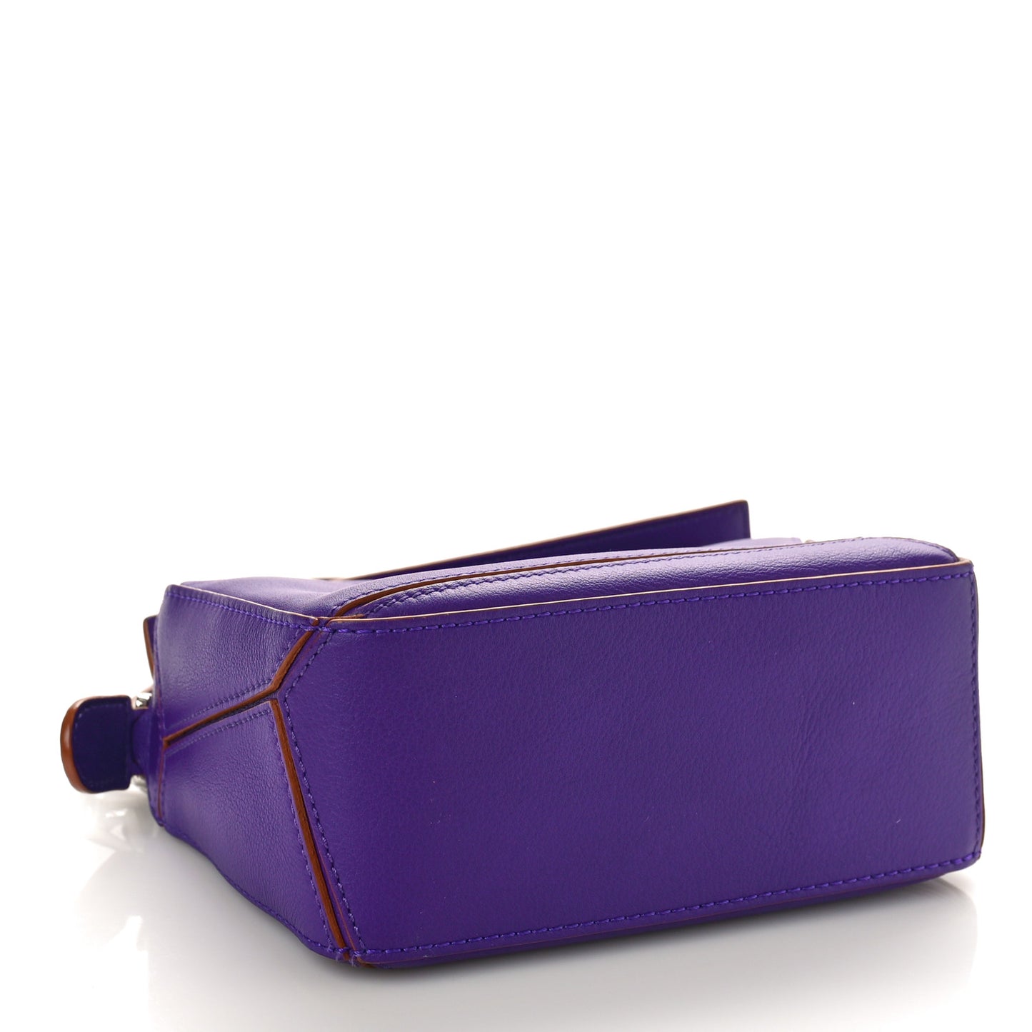Calfskin Mini Puzzle Bag Purple Cognac