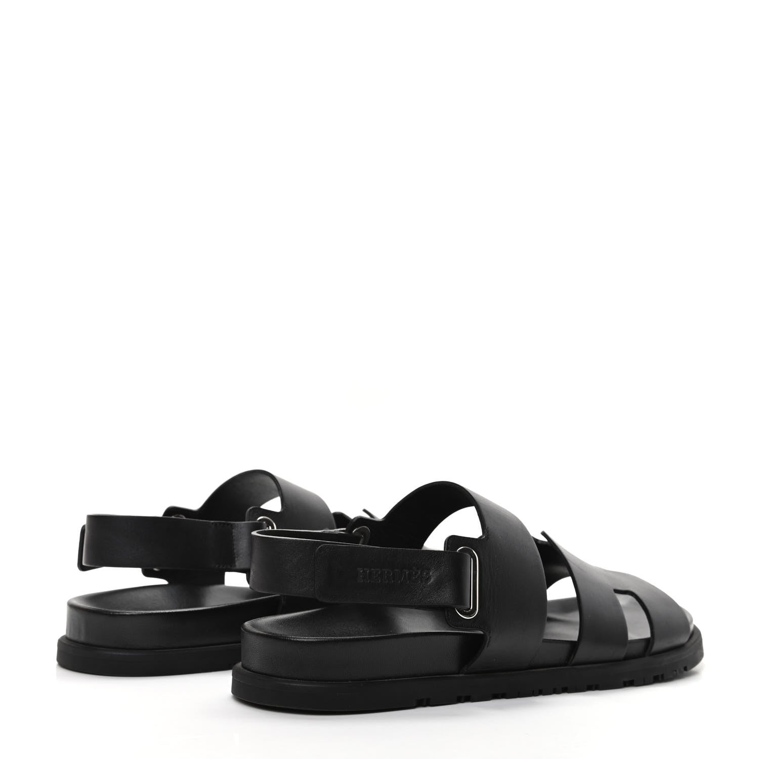 Hermes Calfskin Mens Takara Sandals 43 Black 4 of 8