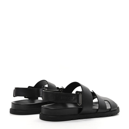 Hermes Calfskin Mens Takara Sandals 43 Black 4 of 8
