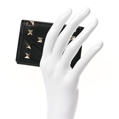 Valentino Garavani Calfskin Small Rockstud Wallet  Black 2 of 11