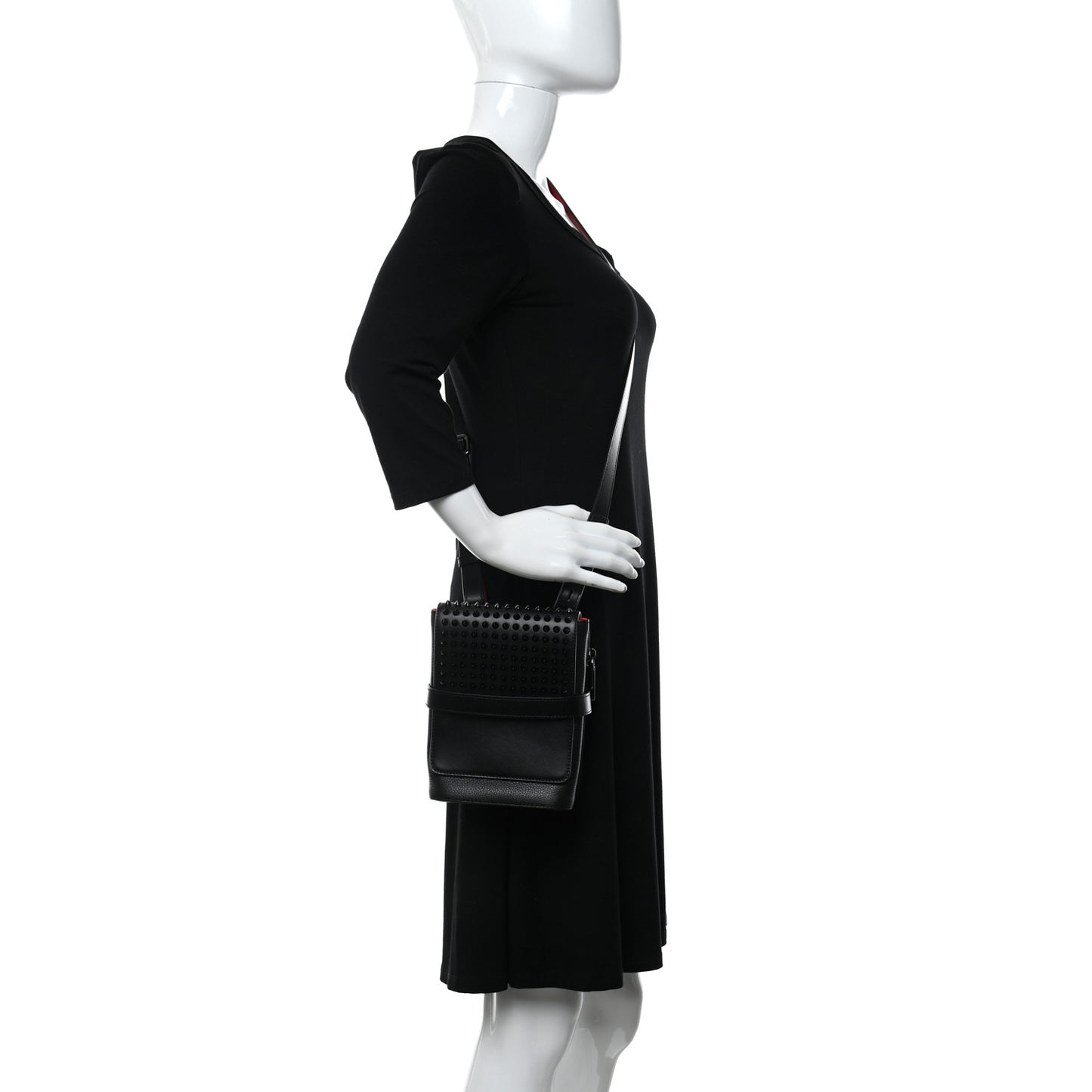 Calfskin Spikes Benech Reporter Messenger Black