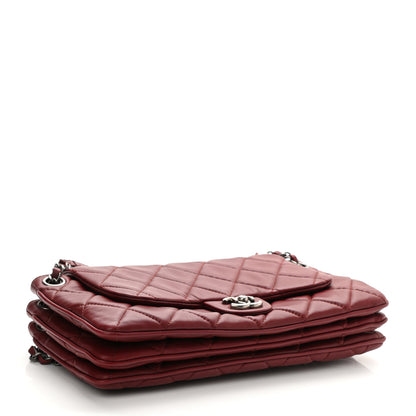 Chanel Lambskin Quilted Chanel 3 Accordion Flap Bag Red 4 of 10