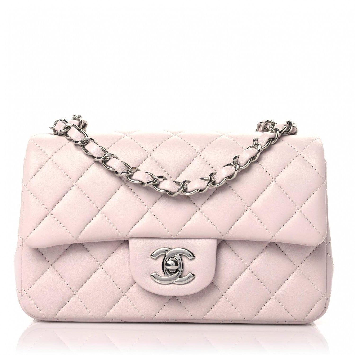Chanel Lambskin Quilted Mini Rectangular Flap Light Purple 1 of 11