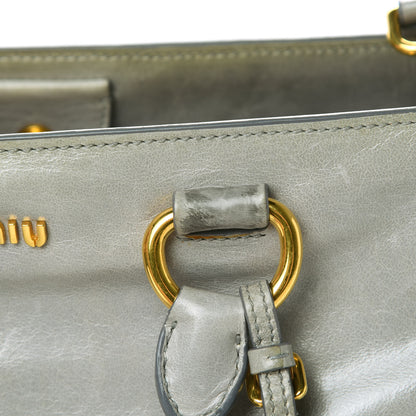 Miu Miu Vitello Shine Top Handle Satchel Nube 13 of 18