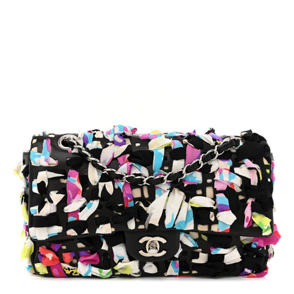 Chanel Silk Lambskin Ribbon Classic Flap Bag Turquoise Multicolor 1 of 12