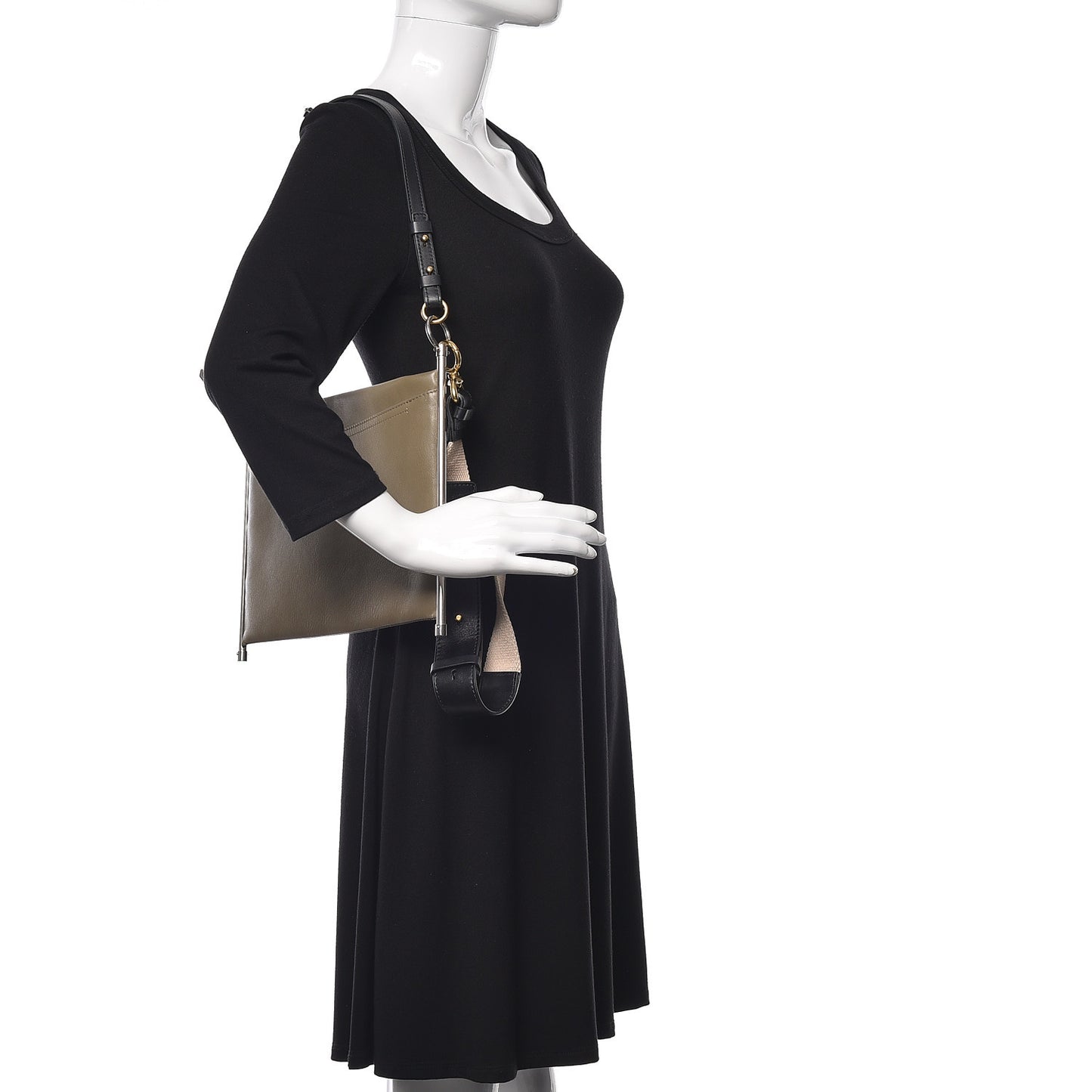 Smooth Calfskin Medium Roy Clutch Merino Grey