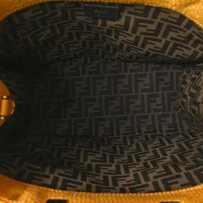 Fendi Crochet Vitello King Logo Plexiglass Medium Fendi Sunshine Shopper Tote Mimosa Panna 5 of 10