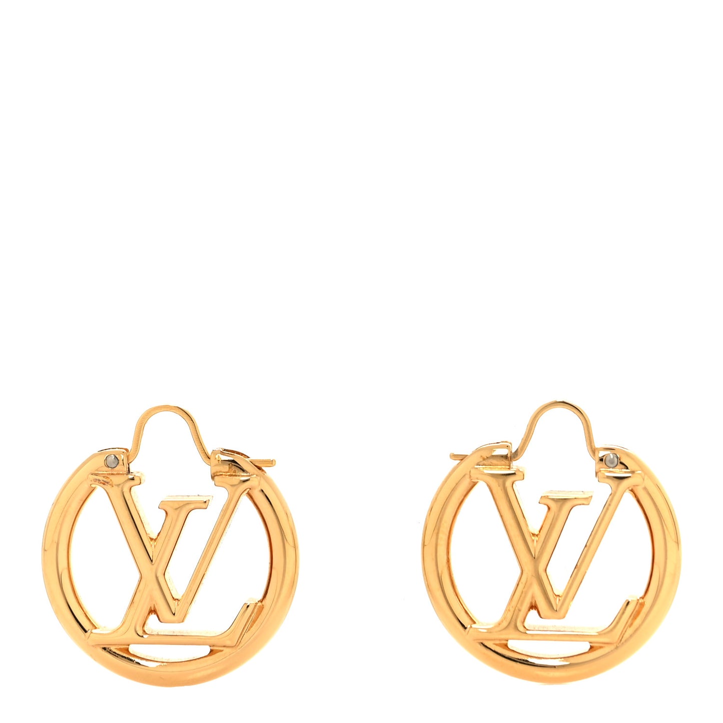 Metal Small Louise Hoop Earrings Gold