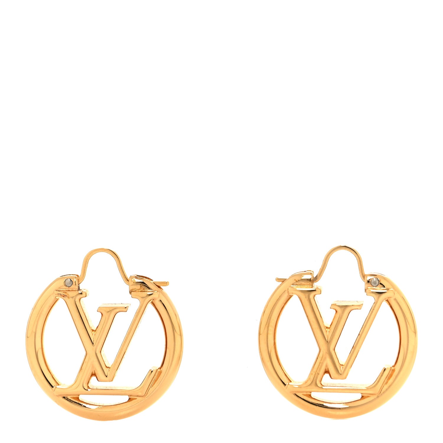 Louis Vuitton Metal Small Louise Hoop Earrings Gold 1 of 4