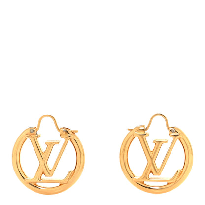 Louis Vuitton Metal Small Louise Hoop Earrings Gold 1 of 4