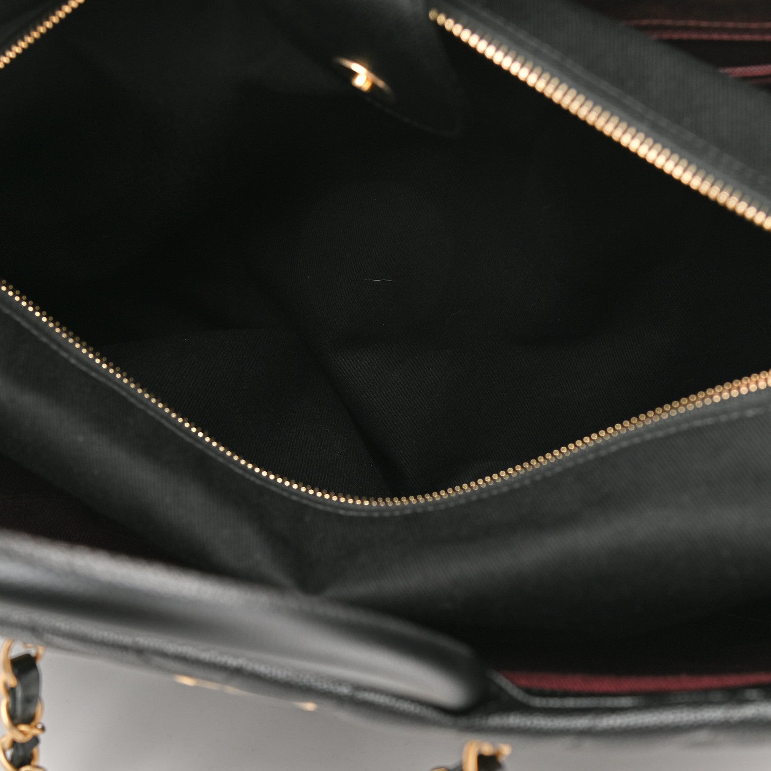 Chanel Caviar Chevron Quilted Coco Handle Shopping Tote Black 6 of 10