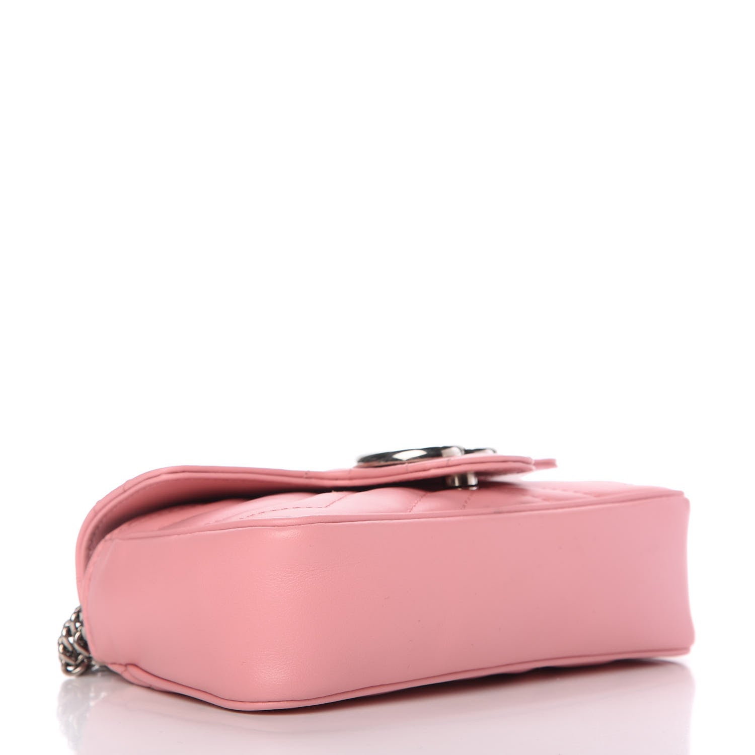 Gucci Calfskin Matelasse Super Mini GG Marmont Shoulder Bag Wild Rose 4 of 11