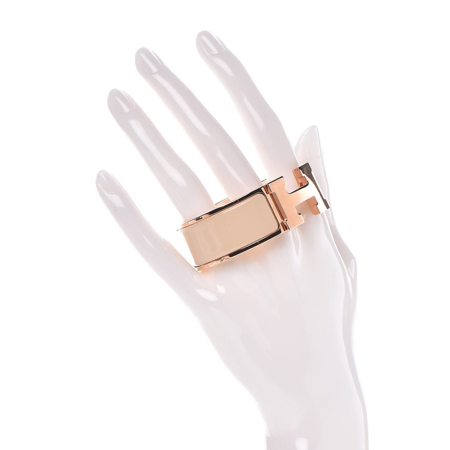 Enamel Wide Clic Clac H Bracelet PM Blanc Percale