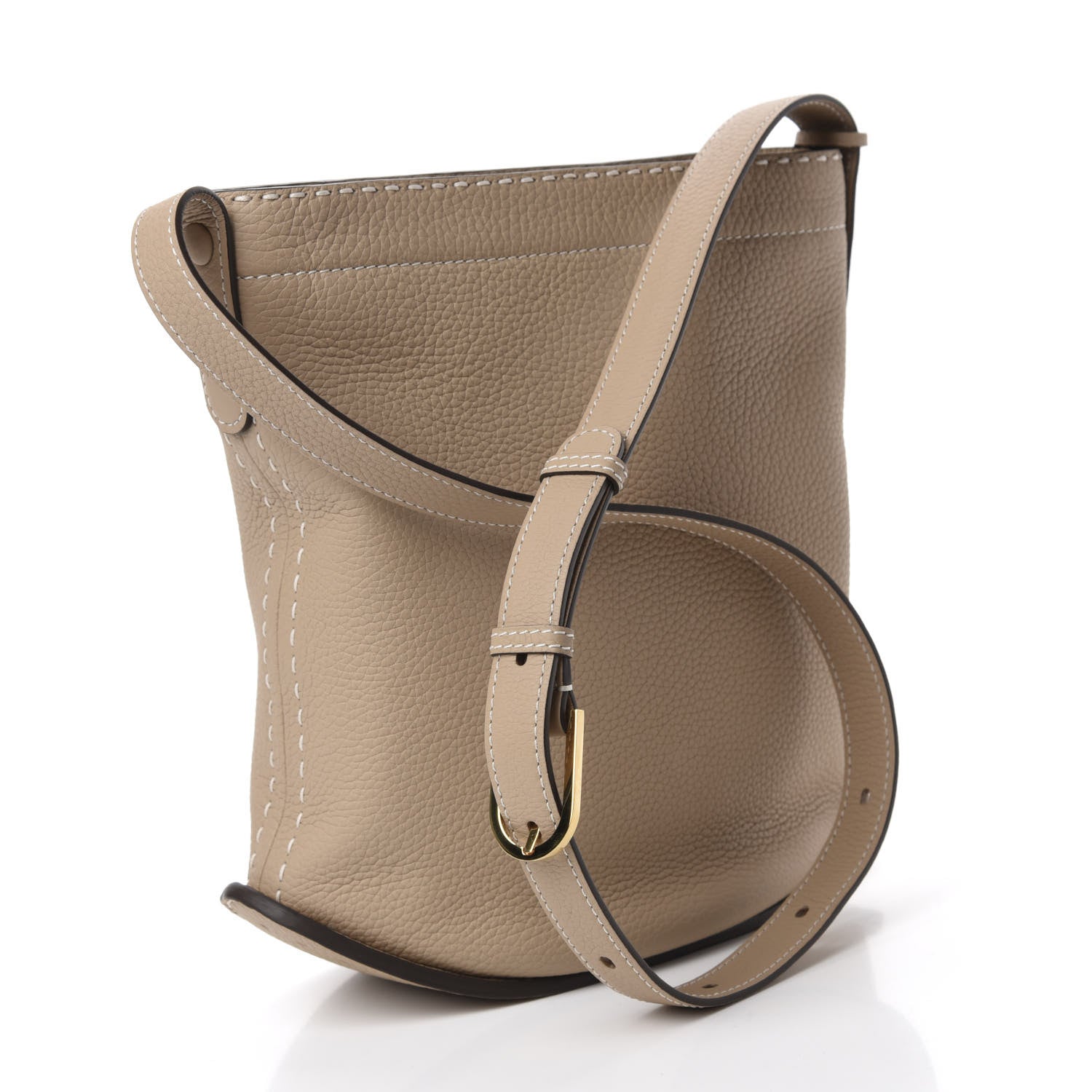 Delvaux Taurillon Pin Daily Surpique Bucket Sand 3 of 10