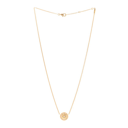 Christian Dior 18K Yellow Gold Diamond Mother of Pearl Rose Des Vents Necklace 3 of 6