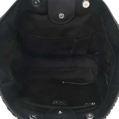 Chanel Shearling Large Deauville Tote Black 5 of 13