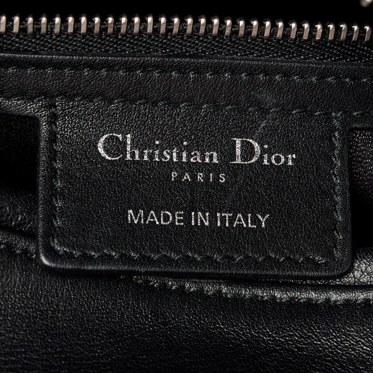 Christian Dior Smooth Calfskin Patch Embellished Medium Lady Dior Black 6 of 10