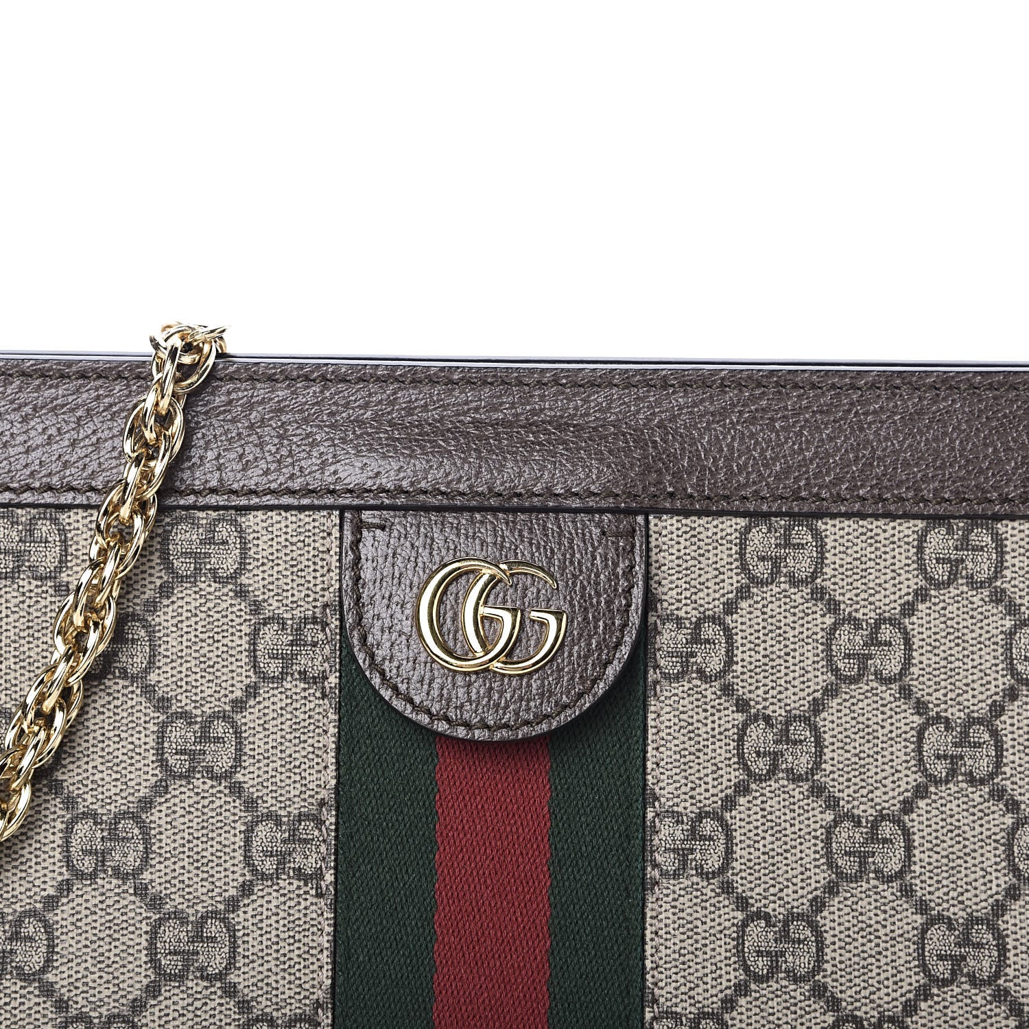 Gucci GG Supreme Monogram Web Medium Ophidia Chain Shoulder Bag Brown 11 of 11