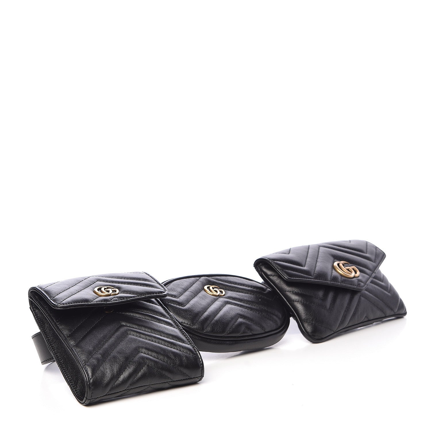 Gucci Calfskin Matelasse GG Marmont 2.0 Multi Belt Bag 85 34 Black 4 of 13