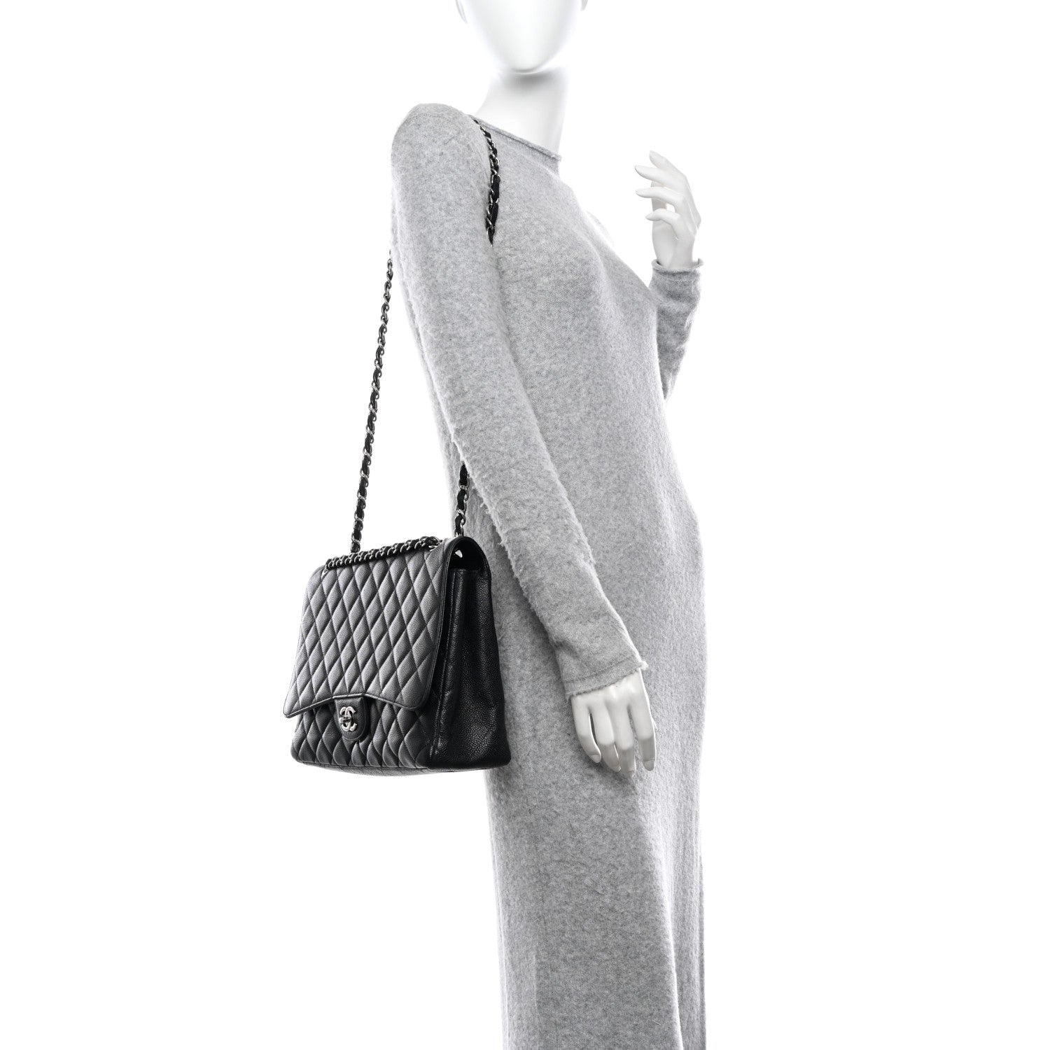 Chanel Caviar Quilted Maxi Single Flap Black 2 of 14