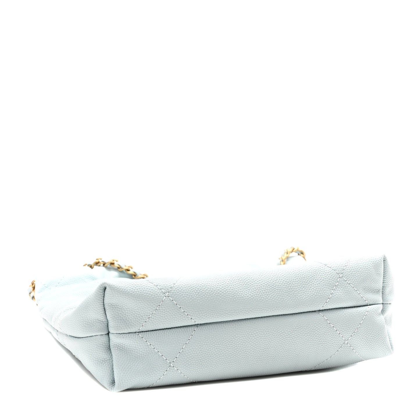 Shiny Caviar Quilted Mini Chanel 22 Light Blue