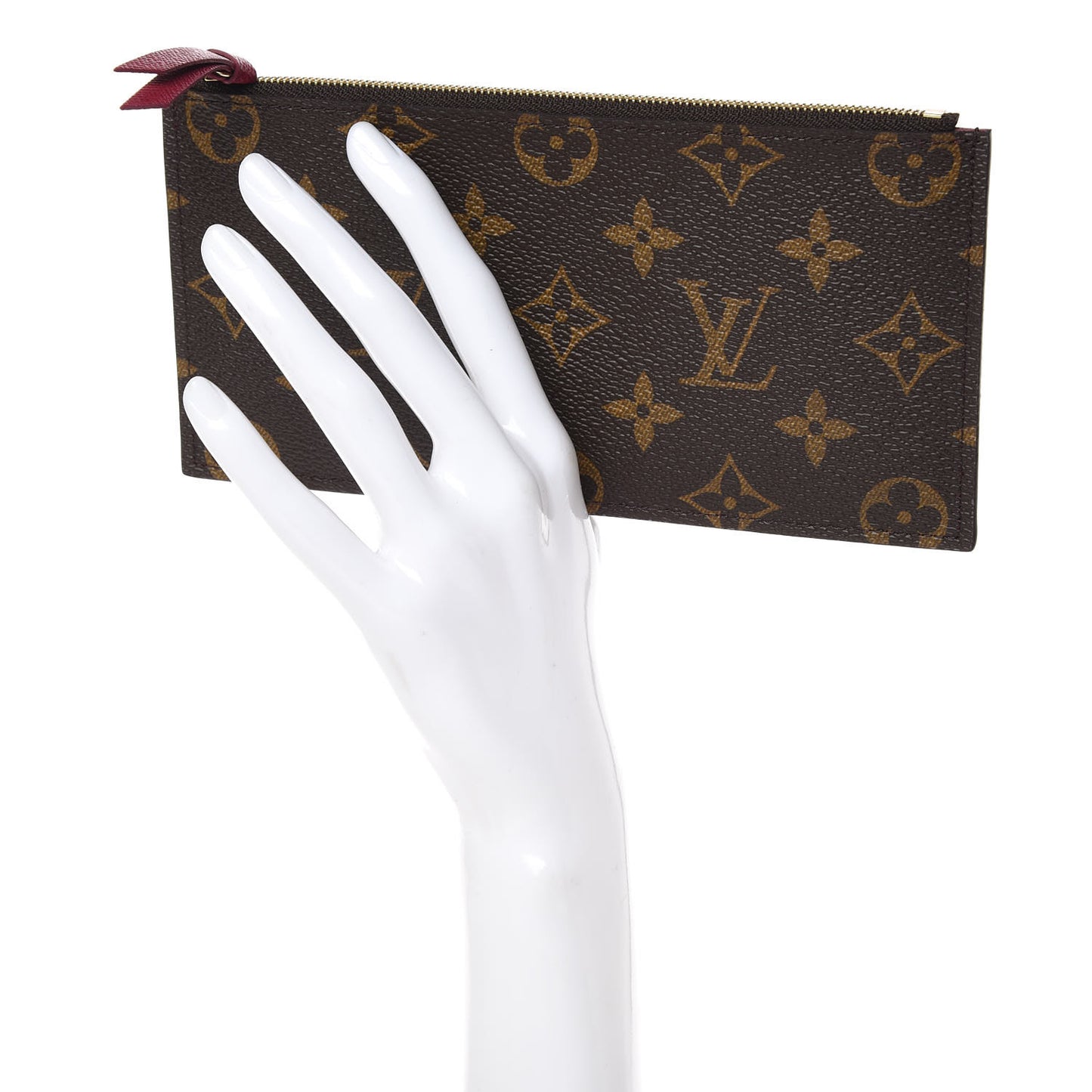 Monogram Felicie Chain Wallet Zippered Insert Fuchsia