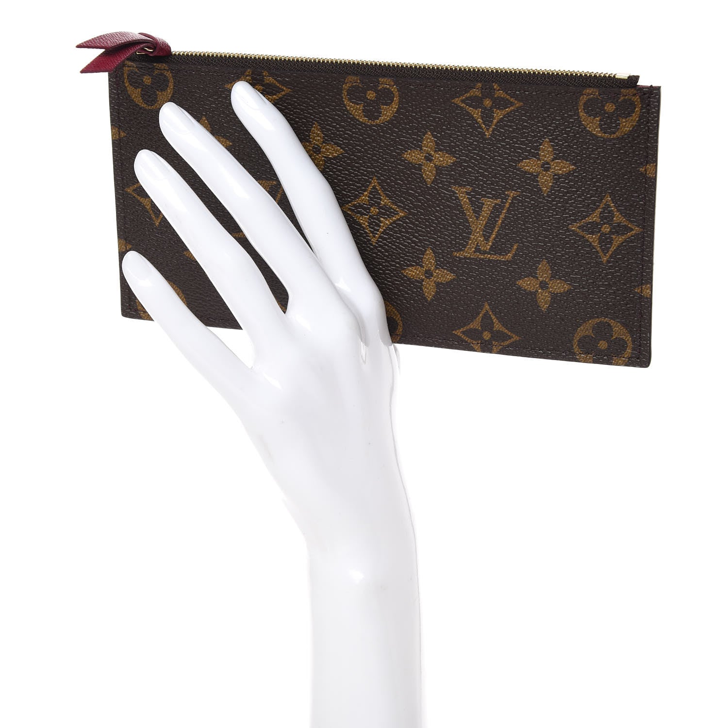 Louis Vuitton Monogram Felicie Chain Wallet Zippered Insert Fuchsia 2 of 6