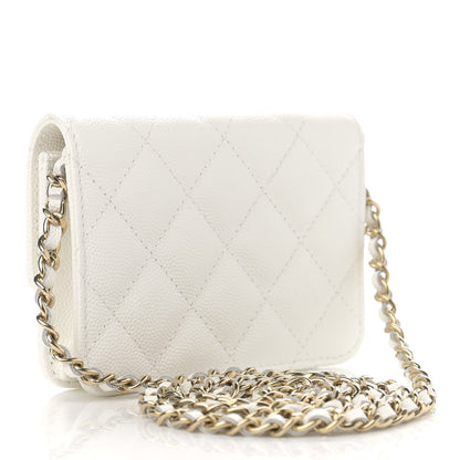 Chanel Caviar Quilted Mini Chain Bag White 3 of 12