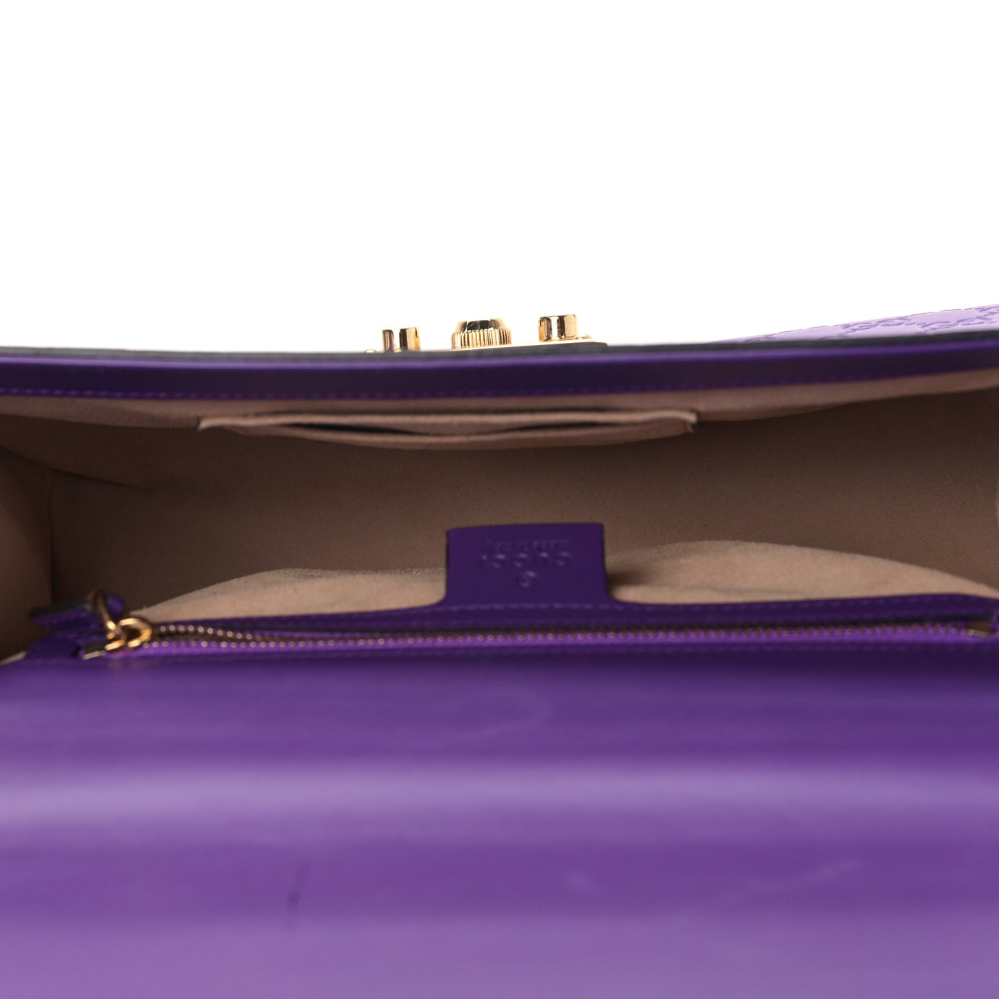 Guccissima Medium Padlock Shoulder Bag Purple