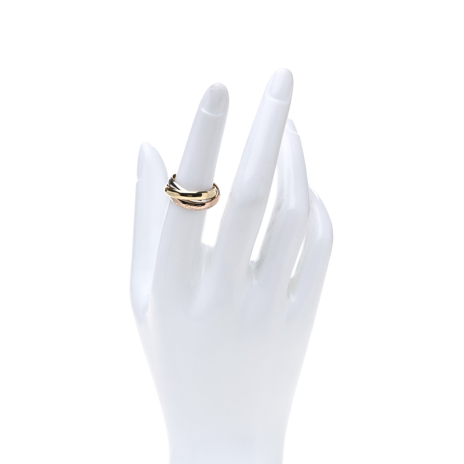 Cartier 18K Pink Yellow White Gold Classic Les Must De Cartier Trinity Ring 53 6.25 2 of 4