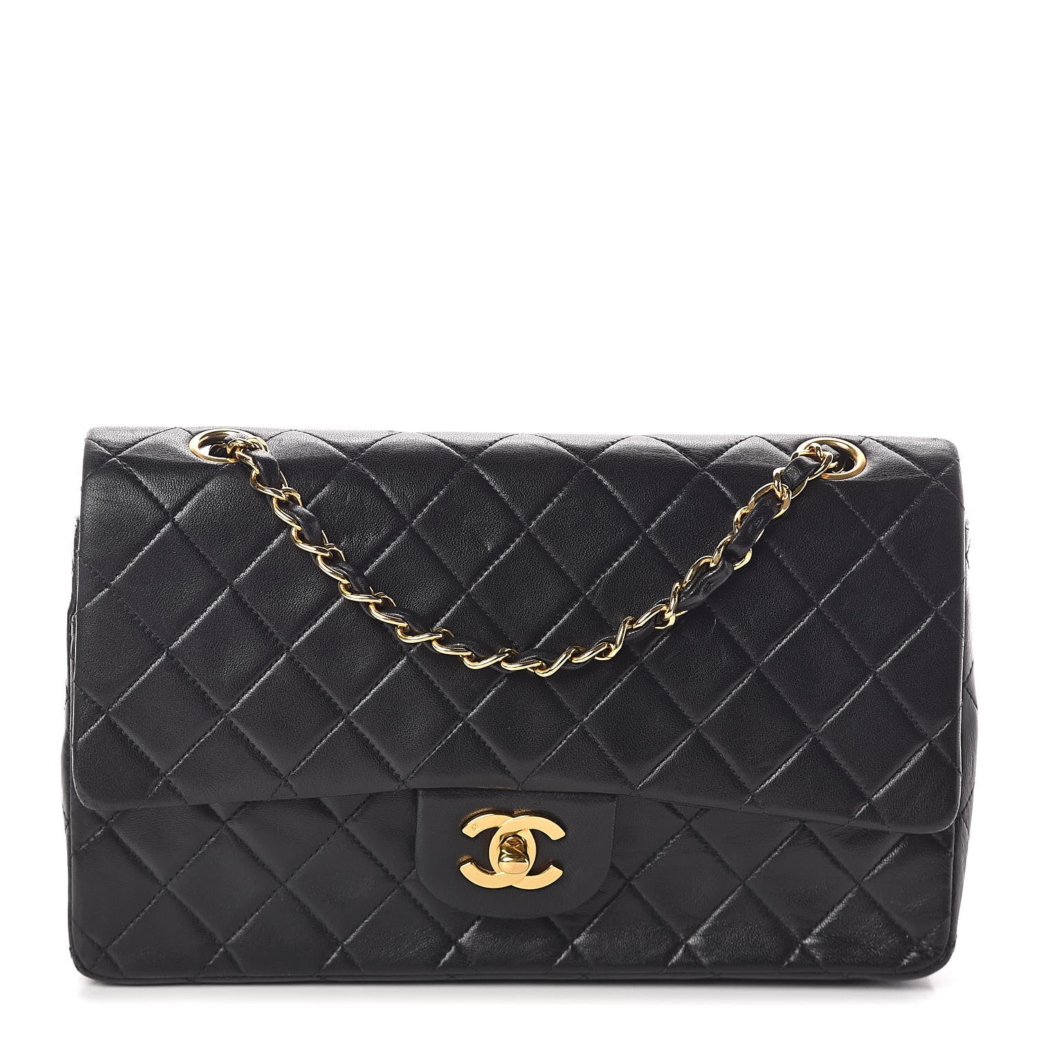 Chanel Lambskin Quilted Medium Double Flap Black 1 of 11