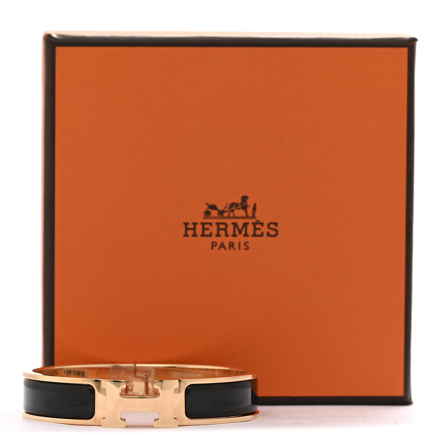 Enamel Narrow Clic Clac H Bracelet PM Black