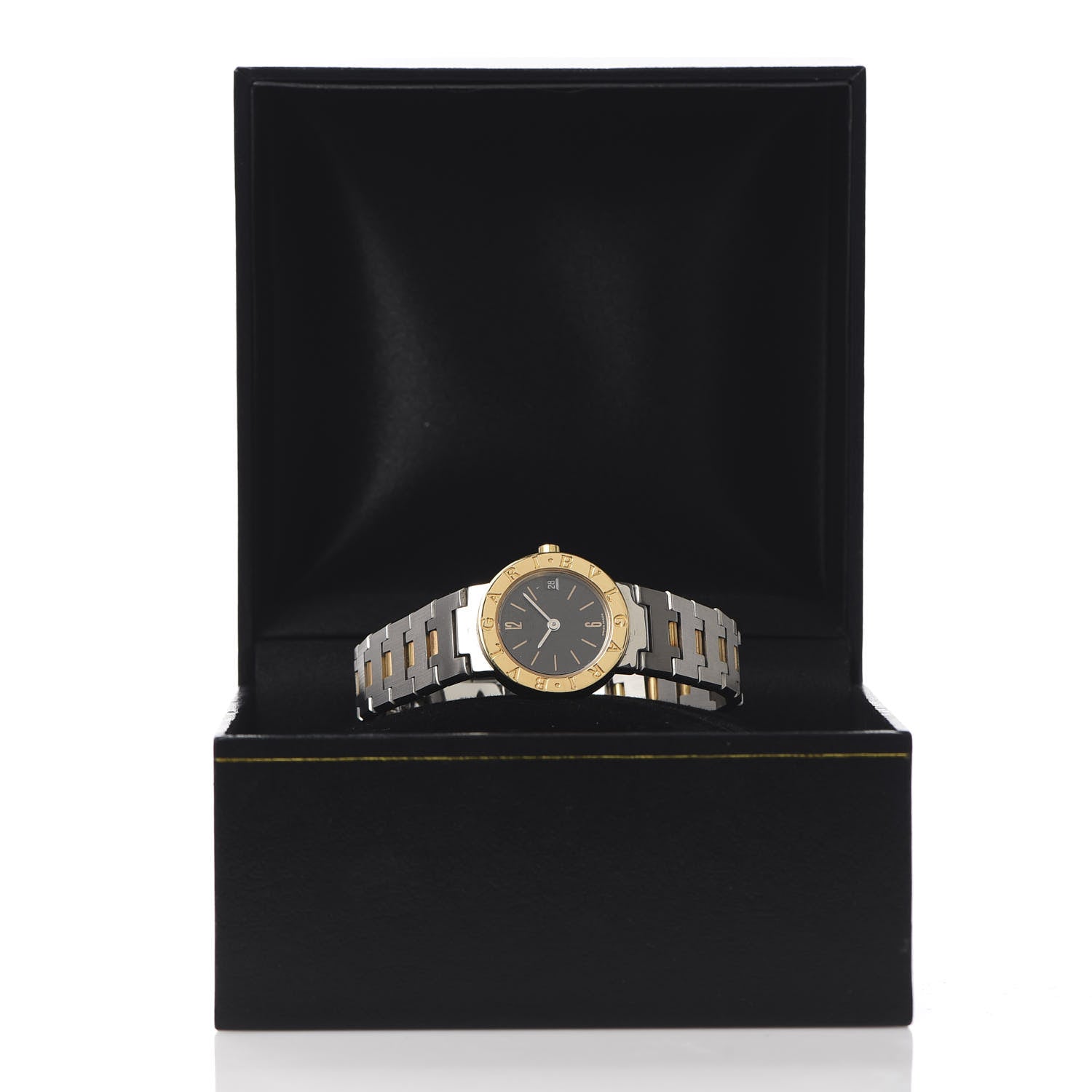 Bulgari Stainless Steel 18K Yellow Gold 23mm Quartz Watch Black 7 of 7