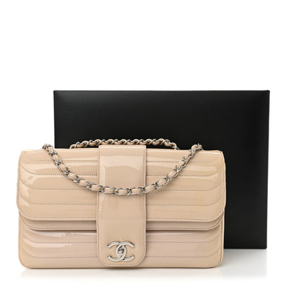 Chanel Patent Horizontal Quilted Jumbo Single Flap Pink 11 of 11