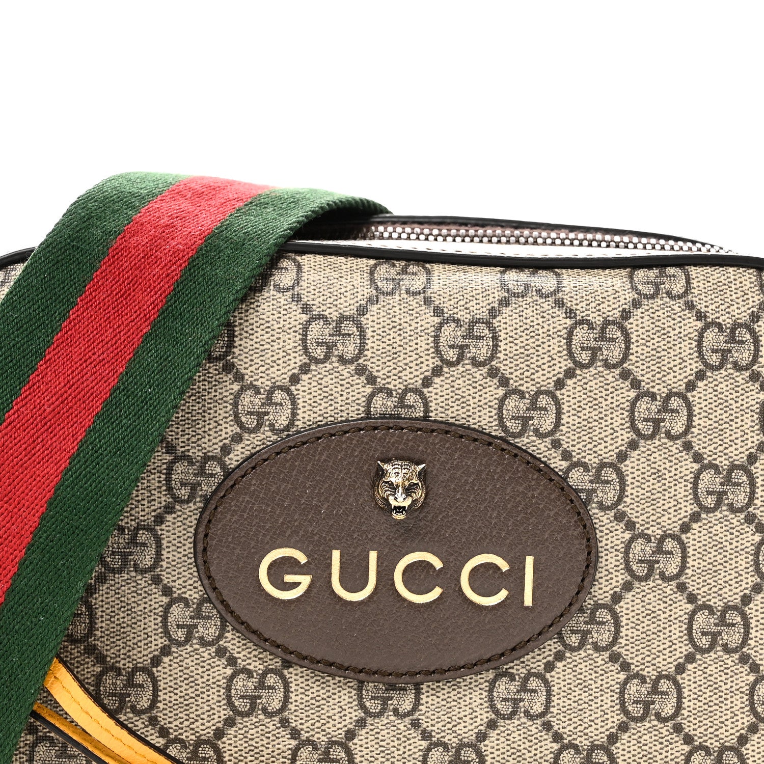 Gucci GG Supreme Monogram Web Neo Vintage Shoulder Bag Beige New Acero Crop 8 of 10